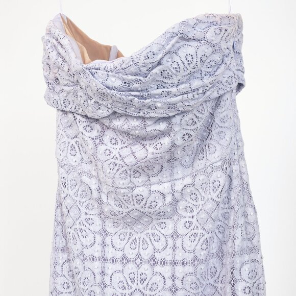 Burberry Prorsum SS/14 Pale Lavender Cotton Lace Bustier Strapless Dress - Picture 4 of 13